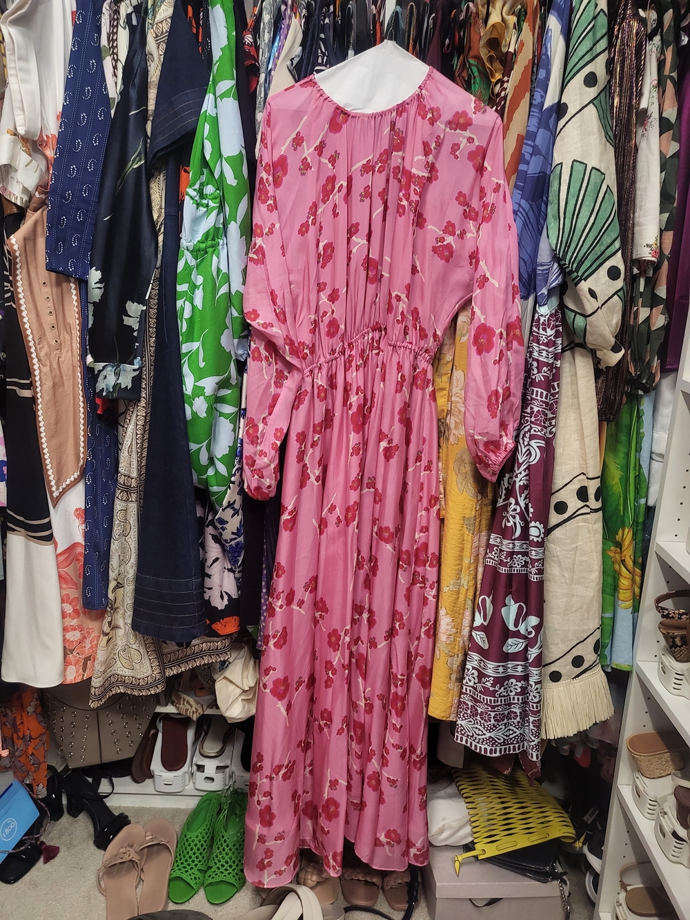 Pink Floral Long-Sleeve Maxi Dress - Picture 2 of 2